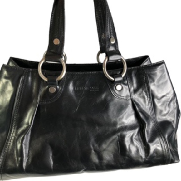 Kenneth Cole Handheld Black Genuine Leather Silver hardware Handbag - Picture 2 of 13